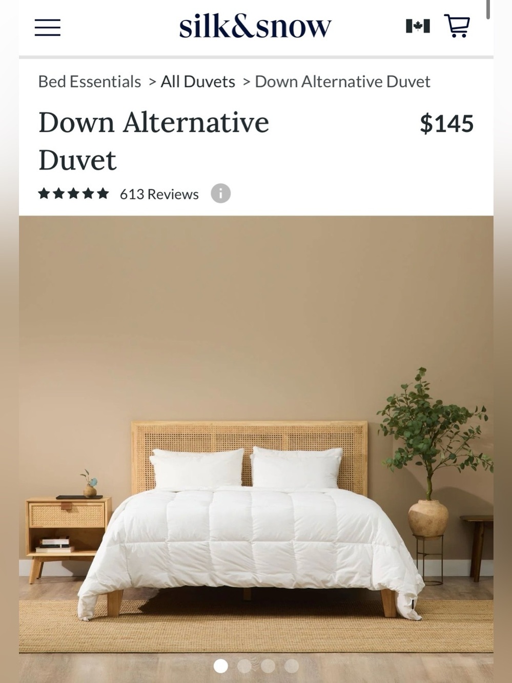 New! $163.85 Silk&Snow All Season Down Alternative Duvet, Queen